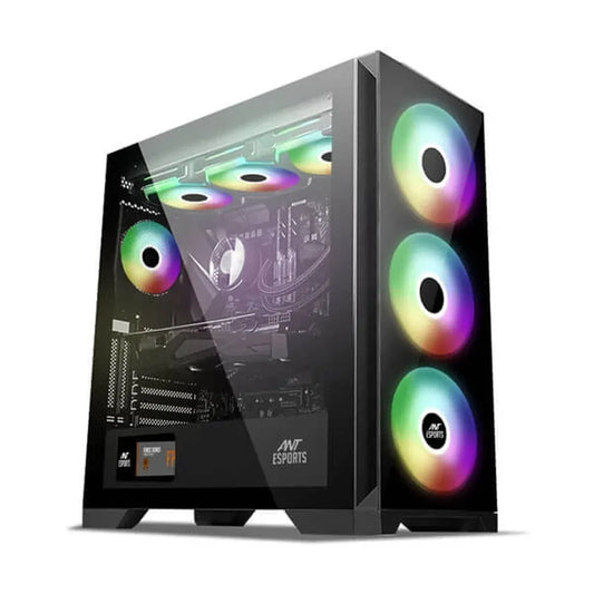 ANT ESPORTS ICE-590TG ARGB EATX Mid Tower Cabinet (Black) - Byte Baazar