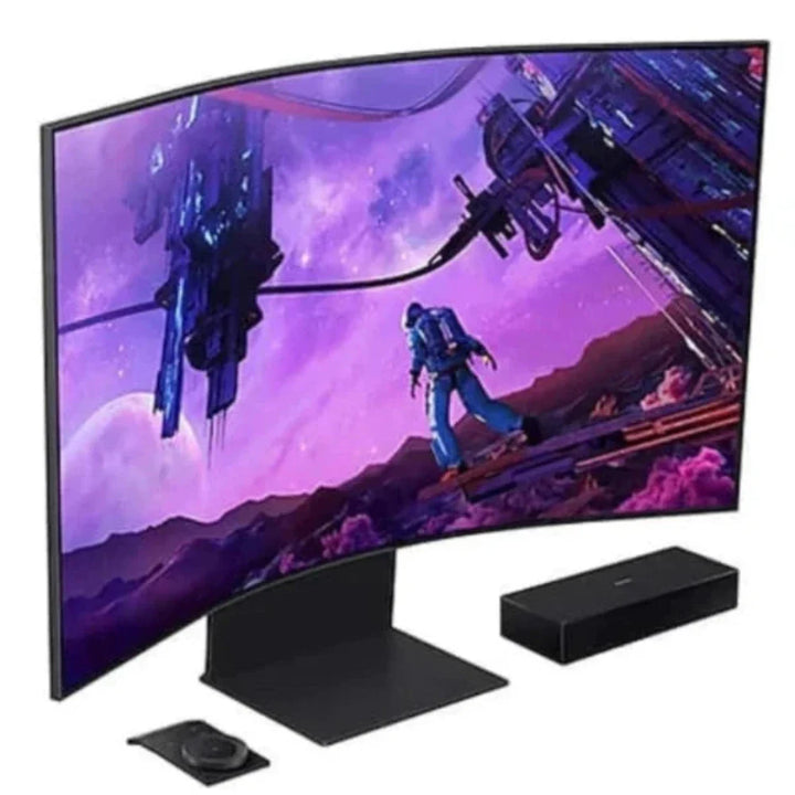 SAMSUNG Odyssey Ark LS55BG970NWXXL 55 Inch UHD 165Hz VA Panel 1MS AMD Freesync Gaming Monitor - Byte Baazar