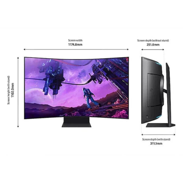 SAMSUNG Odyssey Ark LS55BG970NWXXL 55 Inch UHD 165Hz VA Panel 1MS AMD Freesync Gaming Monitor - Byte Baazar