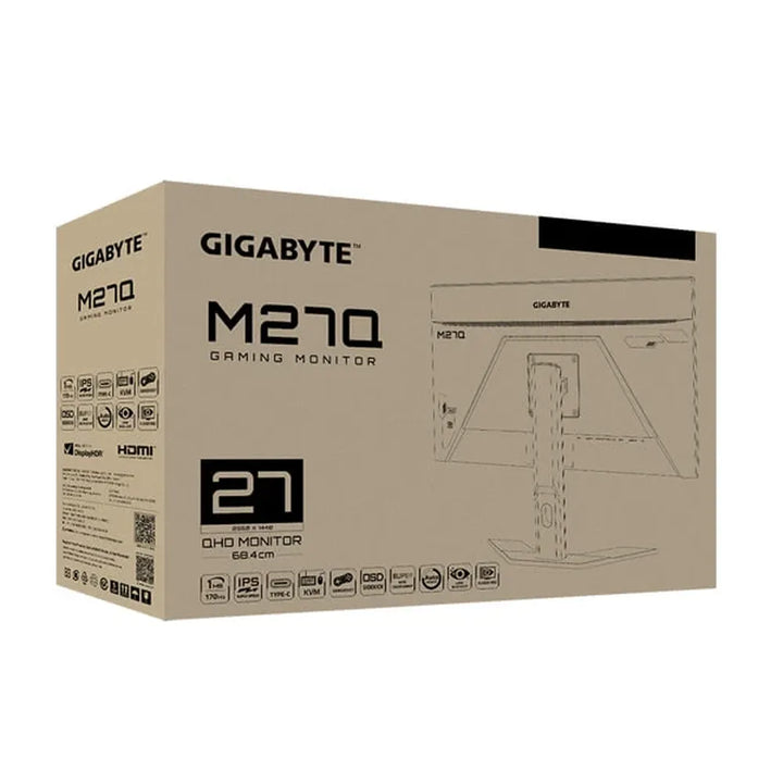 GIGABYTE M27Q ( Rev.2.0 ) 27 inch QHD 170Hz IPS Panel 95%SRGB 1MS AMD Freesync Gaming Monitor - Byte Baazar