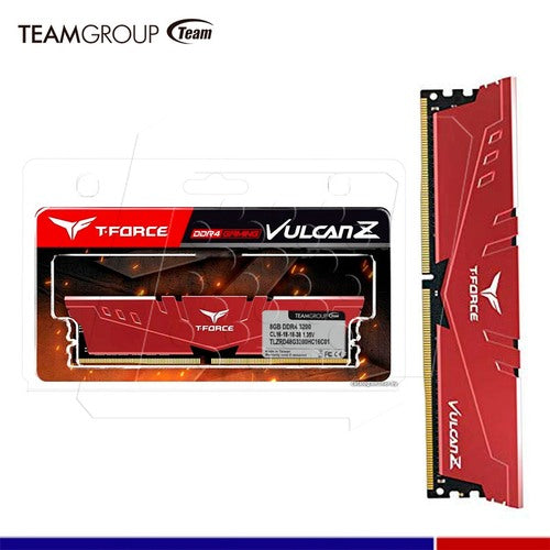 TEAMGROUP T-Force Vulcan Z Series 8GB ( 8GB x 1 ) 3200MHz DDR4 RAM ( Red ) - Byte Baazar