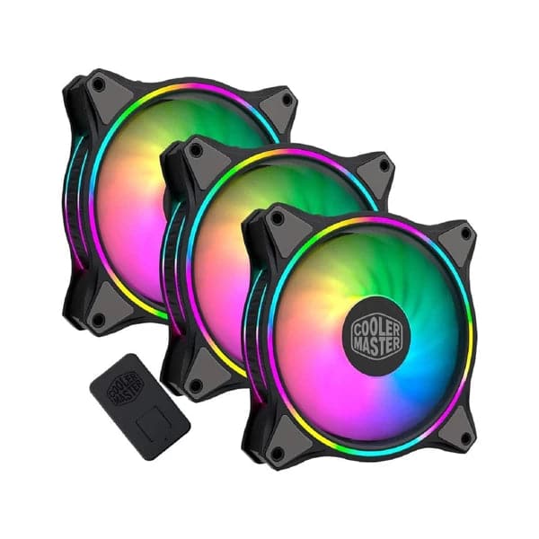 COOLER MASTER MasterFan MF120 Halo ARGB Cabinet Fan (Black) (Triple Pack) - Byte Baazar