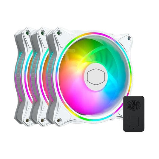 COOLER MASTER MasterFan MF120 Halo ARGB Cabinet Fan (White) (Triple Pack) - Byte Baazar