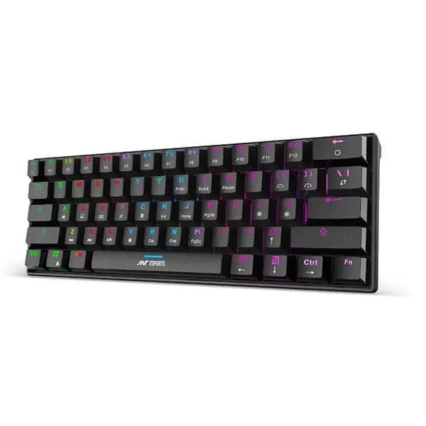 ANT ESPORTS MK1300 Mini 60% RGB Mechanical Wired Gaming Keyboard (Black) (Blue Switch) (Clicky Switch) (MK1300) - Byte Baazar