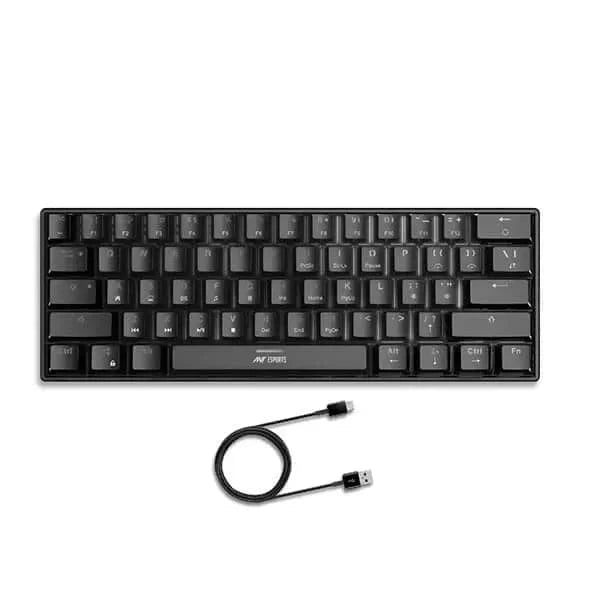 ANT ESPORTS MK1300 Mini 60% RGB Mechanical Wired Gaming Keyboard (Black) (Blue Switch) (Clicky Switch) (MK1300) - Byte Baazar