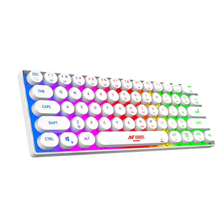 ANT ESPORTS MK1500 Mini Retro 60% Membrane Wireless Gaming Keyboard (White) (Membrane Keyboard) ( MK1500-MINI-RETRO) - Byte Baazar