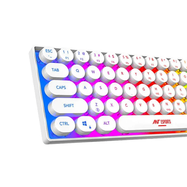 ANT ESPORTS MK1500 Mini Retro 60% Membrane Wireless Gaming Keyboard (White) (Membrane Keyboard) ( MK1500-MINI-RETRO) - Byte Baazar