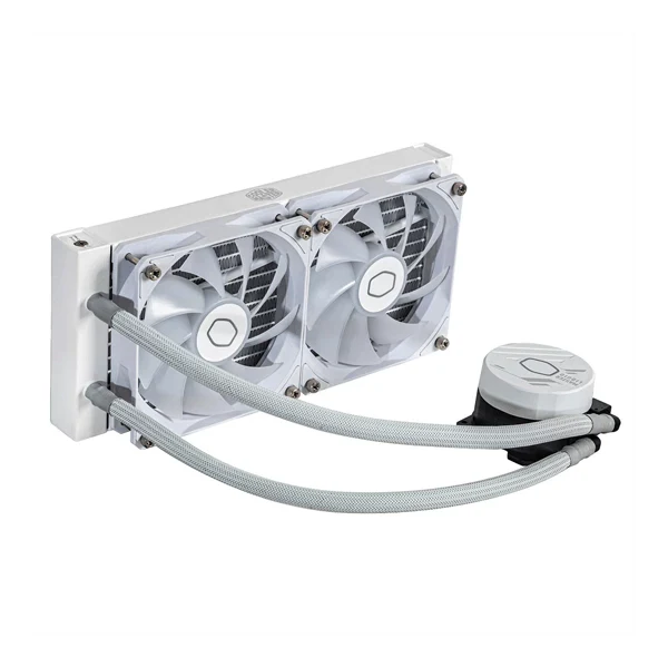 COOLER MASTER MasterLiquid 240L Core ARGB 240mm CPU Liquid Cooler (White) - Byte Baazar