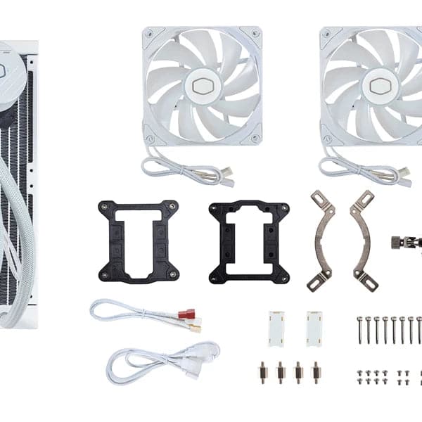 COOLER MASTER MasterLiquid 240L Core ARGB 240mm CPU Liquid Cooler (White) - Byte Baazar