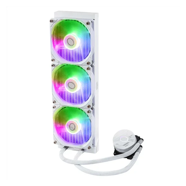 COOLER MASTER MasterLiquid 360L Core ARGB CPU Liquid Cooler (White) - Byte Baazar