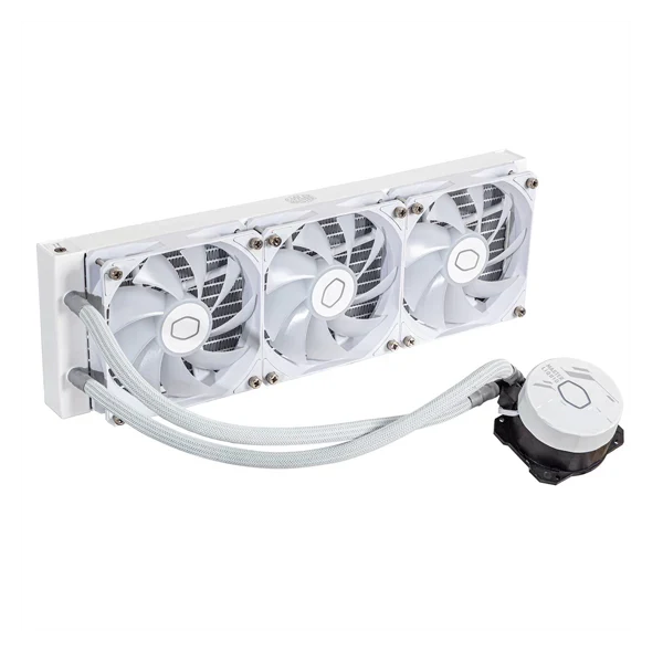 COOLER MASTER MasterLiquid 360L Core ARGB CPU Liquid Cooler (White) - Byte Baazar