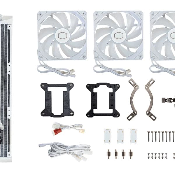 COOLER MASTER MasterLiquid 360L Core ARGB CPU Liquid Cooler (White) - Byte Baazar