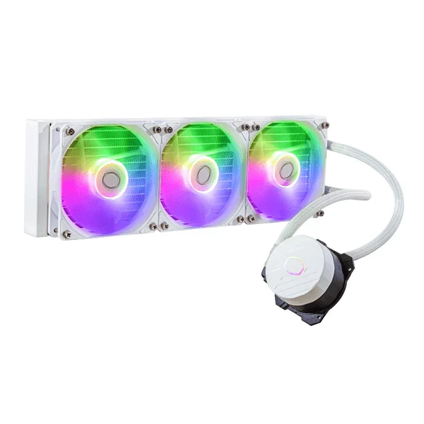 COOLER MASTER MasterLiquid 360L Core ARGB CPU Liquid Cooler (White) - Byte Baazar