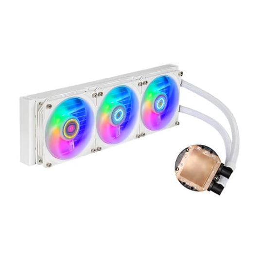 COOLER MASTER MasterLiquid PL360 Flux Edition ARGB 360mm CPU Liquid Cooler (White) - Byte Baazar