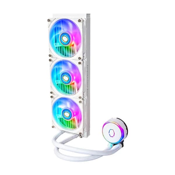 COOLER MASTER MasterLiquid PL360 Flux Edition ARGB 360mm CPU Liquid Cooler (White) - Byte Baazar