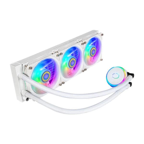 COOLER MASTER MasterLiquid PL360 Flux Edition ARGB 360mm CPU Liquid Cooler (White) - Byte Baazar