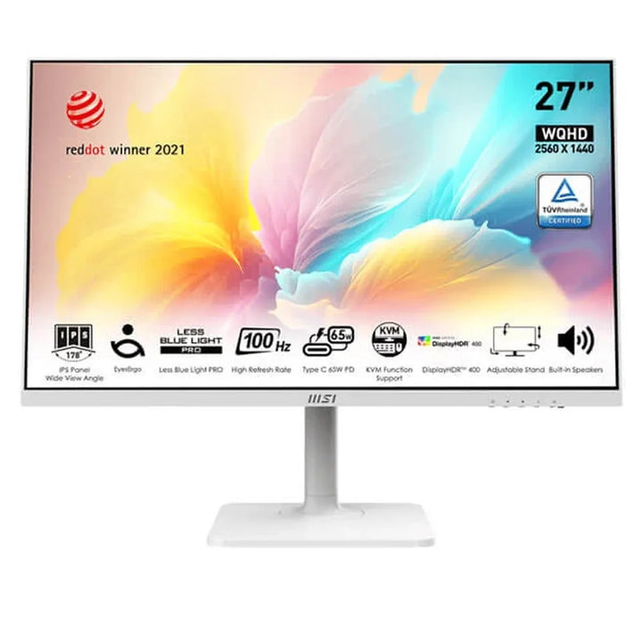 MSI Modern MD272QXPW 27 Inch QHD 100Hz IPS Panel 115%SRGB 1MS Business Monitor - Byte Baazar