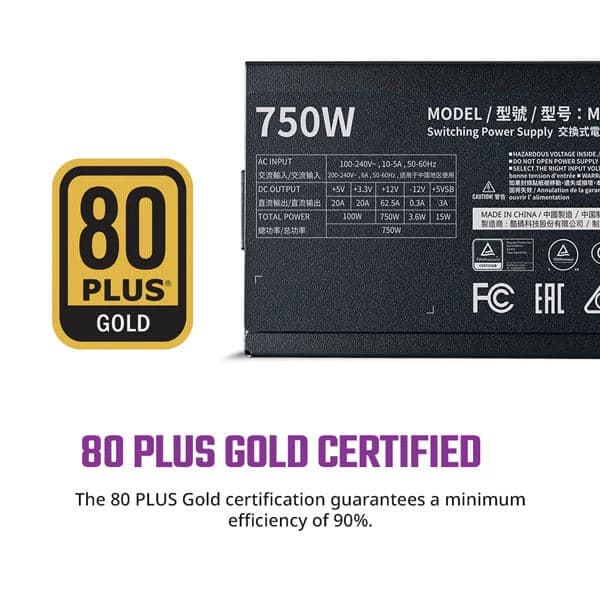 COOLER MASTER MWE 750 V2 80 Plus Gold Fully Modular Power Supply (750W) - Byte Baazar