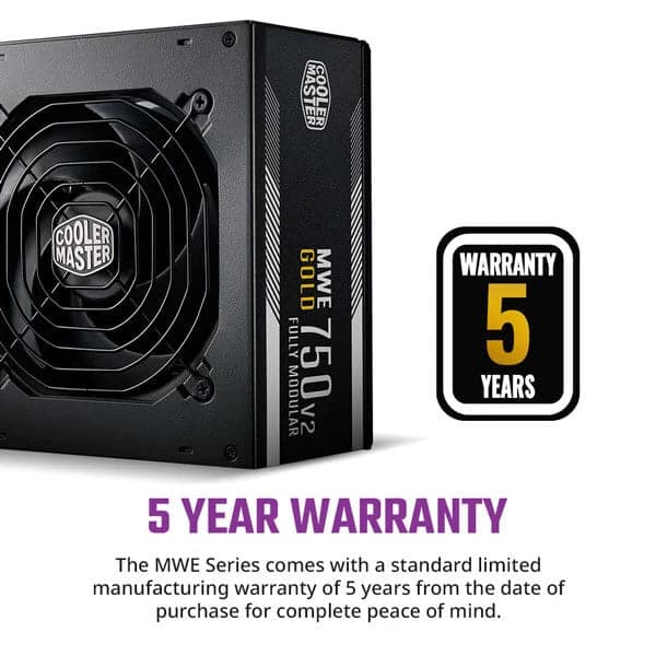 COOLER MASTER MWE 750 V2 80 Plus Gold Fully Modular Power Supply (750W) - Byte Baazar