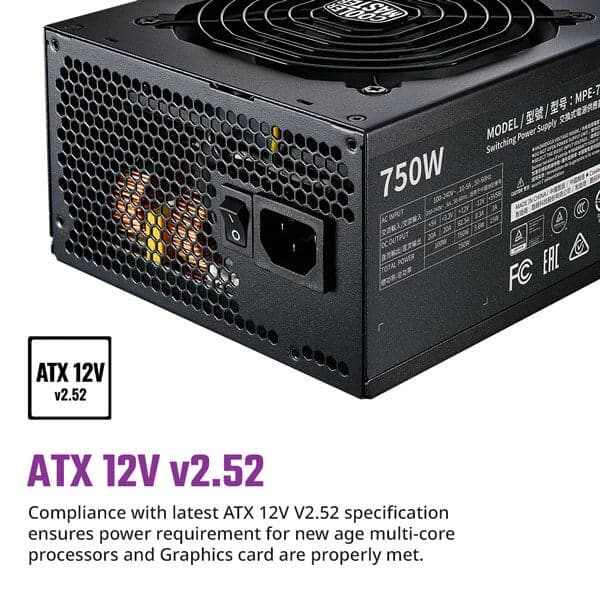 COOLER MASTER MWE 750 V2 80 Plus Gold Fully Modular Power Supply (750W) - Byte Baazar