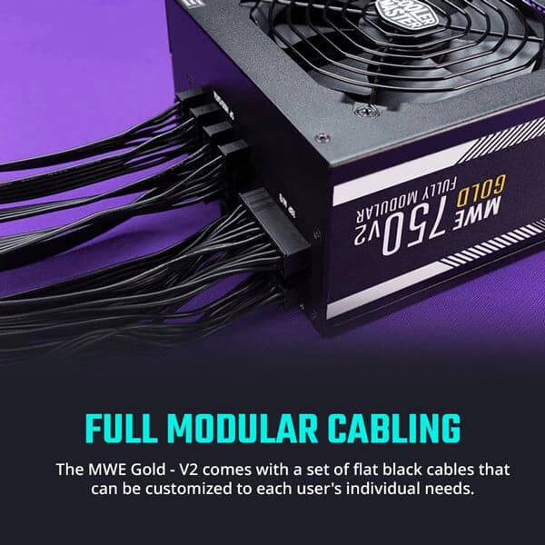 COOLER MASTER MWE 750 V2 80 Plus Gold Fully Modular Power Supply (750W) - Byte Baazar