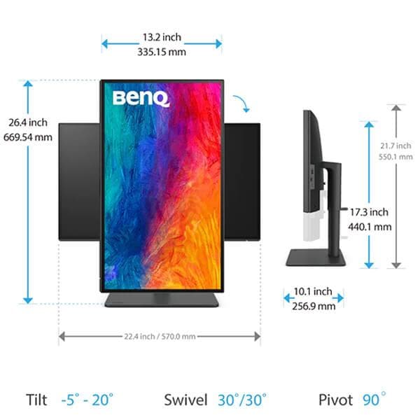 BENQ PD2506Q 25 Inch 2K QHD 60Hz IPS Panel 100% SRGB 5MS AMD Freesync Gaming Monitor - Byte Baazar