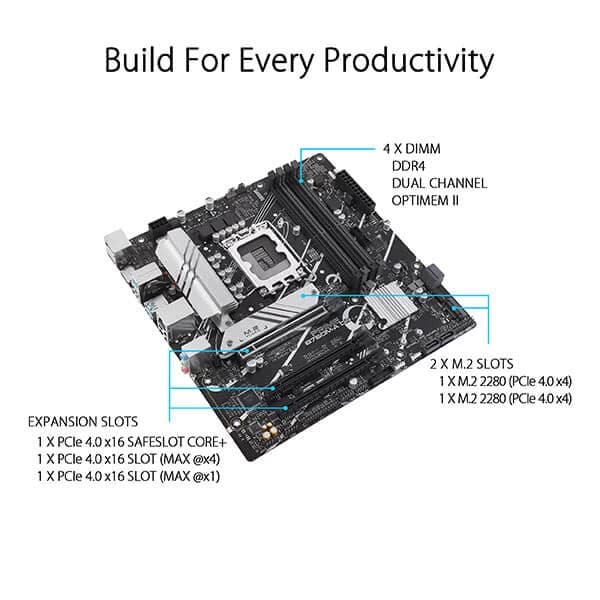 ASUS Prime B760M-A DDR4 Intel Motherboard - Byte Baazar