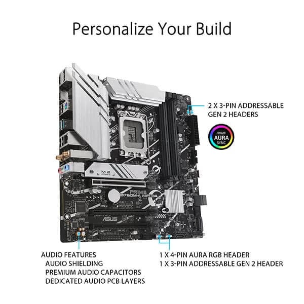 ASUS Prime B760M-A Wifi DDR4 Intel Motherboard - Byte Baazar