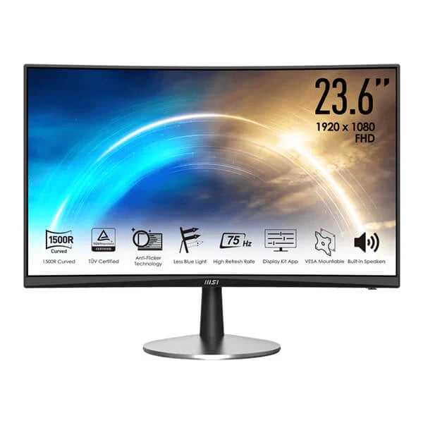 MSI Pro MP242C 24 Inch FHD 75Hz VA Panel 98% SRGB 1ms AMD Free Sync Professional Business Monitor - Byte Baazar