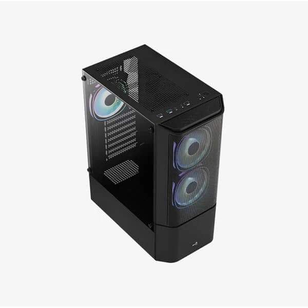 AEROCOOL Quantum Mesh RGB ATX Mid Tower Cabinet (Black) - Byte Baazar