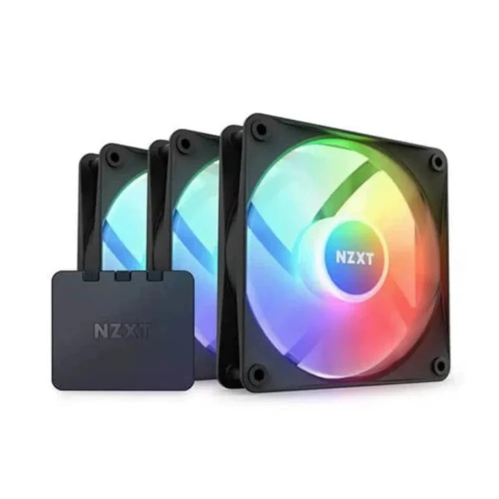 NZXT F120 RGB Core 120mm with the RGB Controller Cabinet Fan Black (Triple Pack) - Byte Baazar