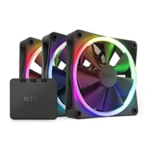 NZXT F120 RGB Duo 120mm with the RGB Controller Cabinet Fan Black (Triple Pack) - Byte Baazar