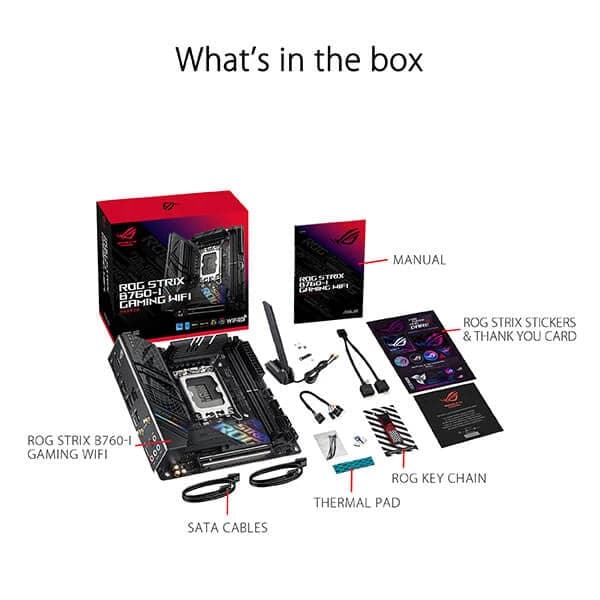 ASUS ROG Strix B760-I Gaming Wifi DDR5 Intel Motherboard - Byte Baazar