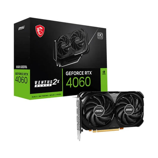 MSI GeForce RTX 4060 Ventus 2X Black OC 8GB Nvidia Graphic Card - Byte Baazar