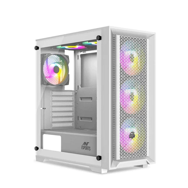 ANT ESPORTS SX7 ARGB ATX Mid Tower Cabinet (White) - Byte Baazar