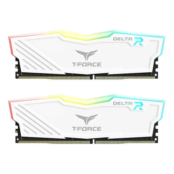 TEAMGROUP T-Force Delta RGB 32GB ( 16GB x 2 ) 3200MHz DDR4 RAM ( White ) - Byte Baazar