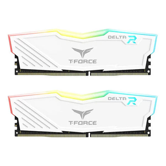 TEAMGROUP T-Force Delta 32GB ( 16GBx2 ) 3600MHz DDR4 RAM ( White ) - Byte Baazar