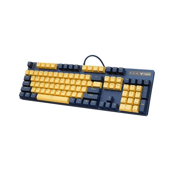 RAPOO V500 Pro Mechanical Full Size Gaming Keyboard ( Yellow / Blue ) - Byte Baazar