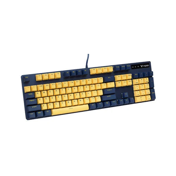 RAPOO V500 Pro Mechanical Full Size Gaming Keyboard ( Yellow / Blue ) - Byte Baazar