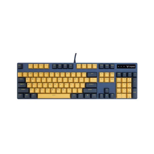 RAPOO V500 Pro Mechanical Full Size Gaming Keyboard ( Yellow / Blue ) - Byte Baazar