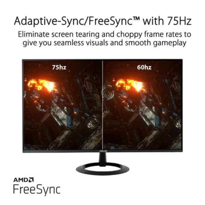 ASUS VZ27EHE 27 Inch FHD 75Hz IPS Panel 1MS AMD Freesync Gaming Monitor - Byte Baazar