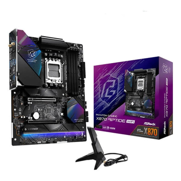 ASROCK Phantom Gaming X870 Riptide Wifi DDR5 AMD Motherboard - Byte Baazar