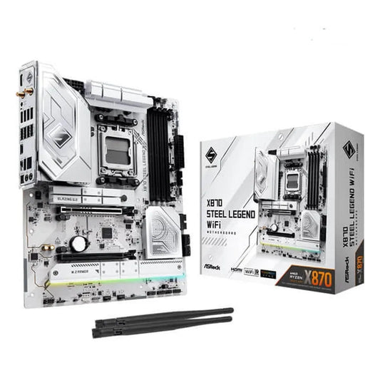 ASROCK X870 Steel Legend Wifi DDR5 Motherboard ( White ) - Byte Baazar