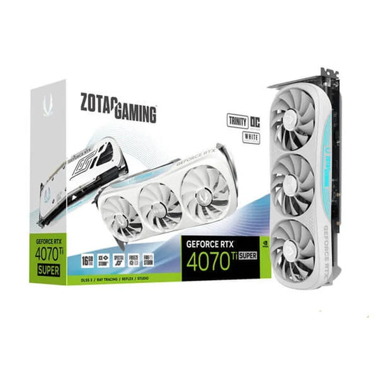 ZOTAC Gaming GeForce RTX 4070 Ti Super Trinity OC White Edition 16GB Nvidia Graphic Card - Byte Baazar